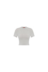 SLIM FIT CROP TEE - LIGHT GREY