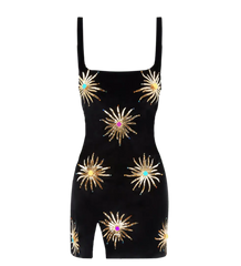 Callie Luxury Embellished Black Party Dress