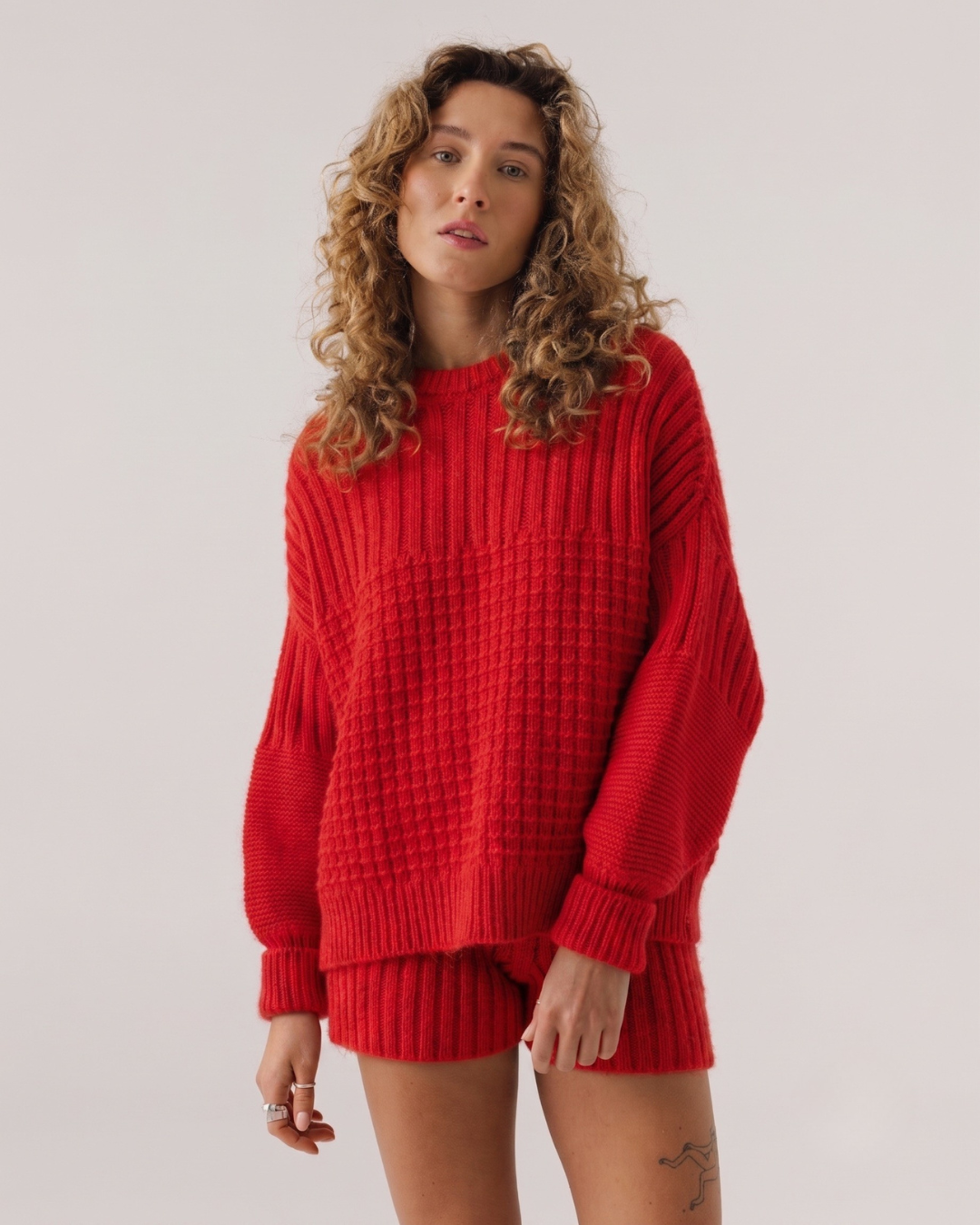 Delčia: Poppy Red Cotton Sweater