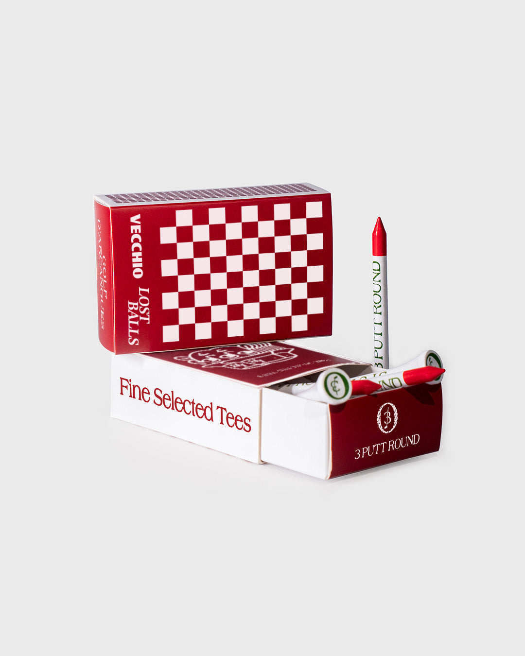 THE VECCHIO X LOST BALLS GOLF TEE MATCH BOX