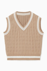 Anne Sweater Vest - Beige