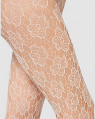 Floral Fishnet Tights