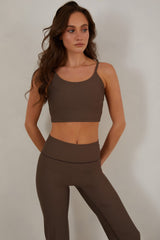 Longline Sports Tank Bra, Mocha