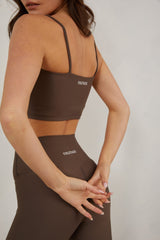 Longline Sports Tank Bra, Mocha