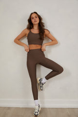 High-Waisted Leggings – Stretch & Sculpt, Mocha