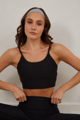 Longline Sports Tank Bra, Black