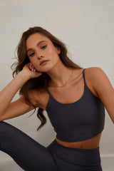 Longline Sports Tank Bra, Midnight Blue