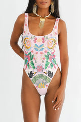 Rainforest Hand Beaded Swimsuit - Pink