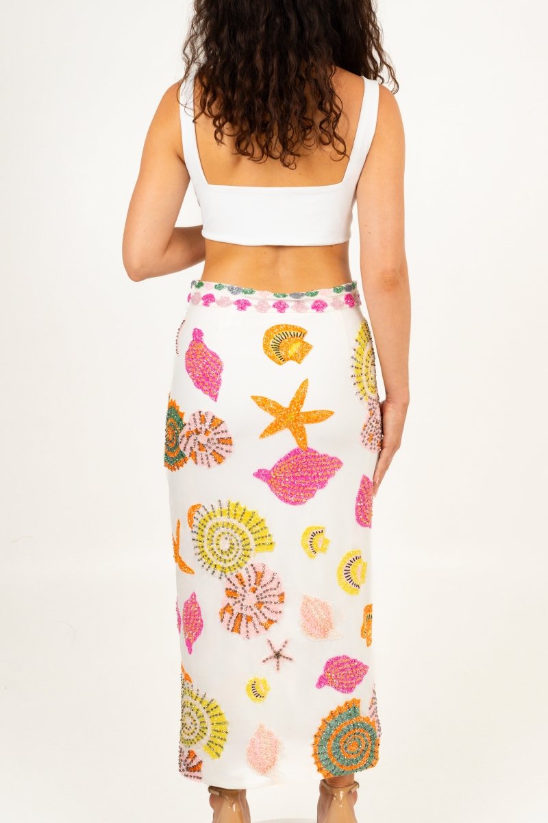 New York Hand-Embroidered Top White