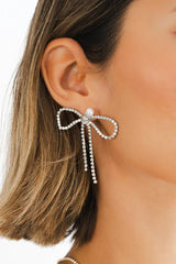Diamante' Stud Bow Earrings