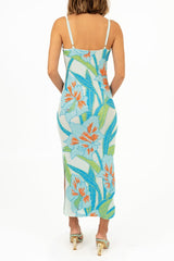 Delilah Green Floral Midi Dress Oceanus X by Poppy