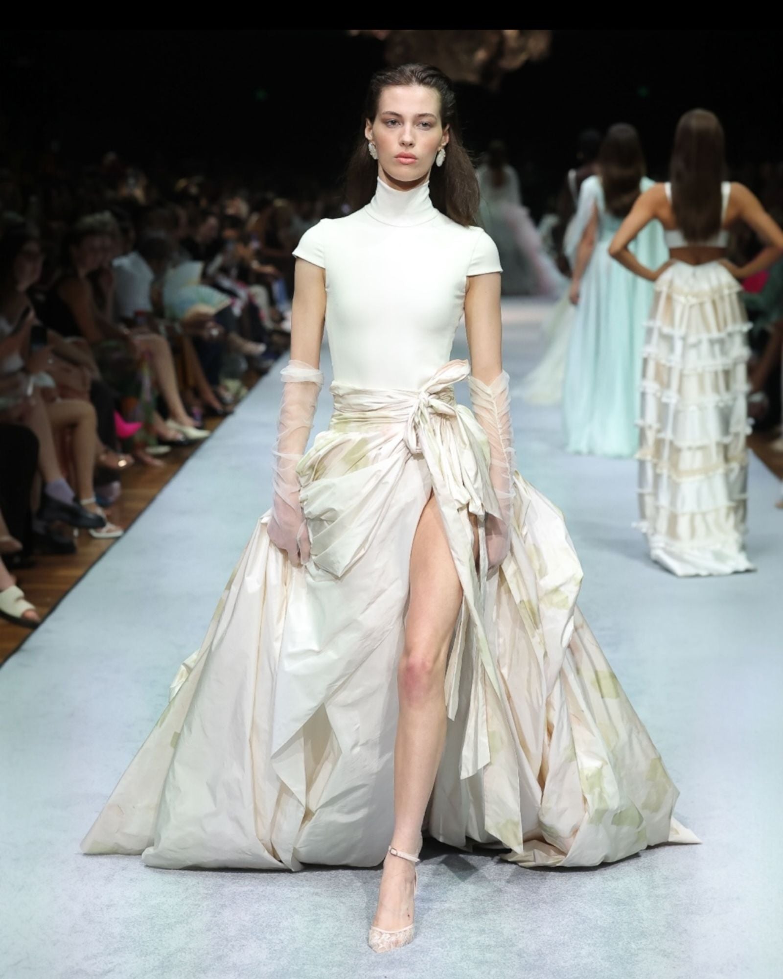 Katherine Ruched Tulle Gloves