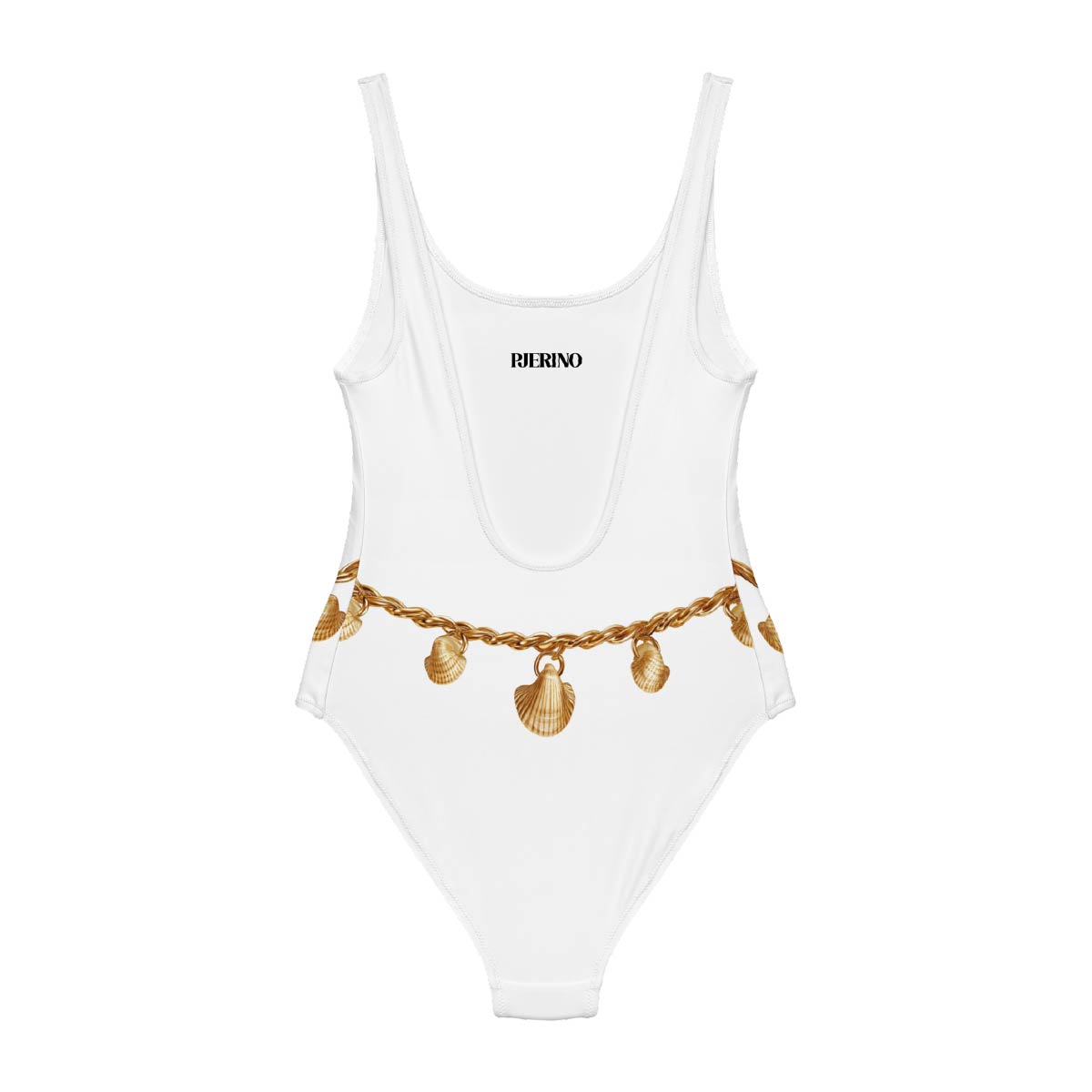 White One Piece Swimsuit - Aurora Belly Chain