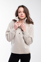 High Neck Buttoned Sweater Side Buttons