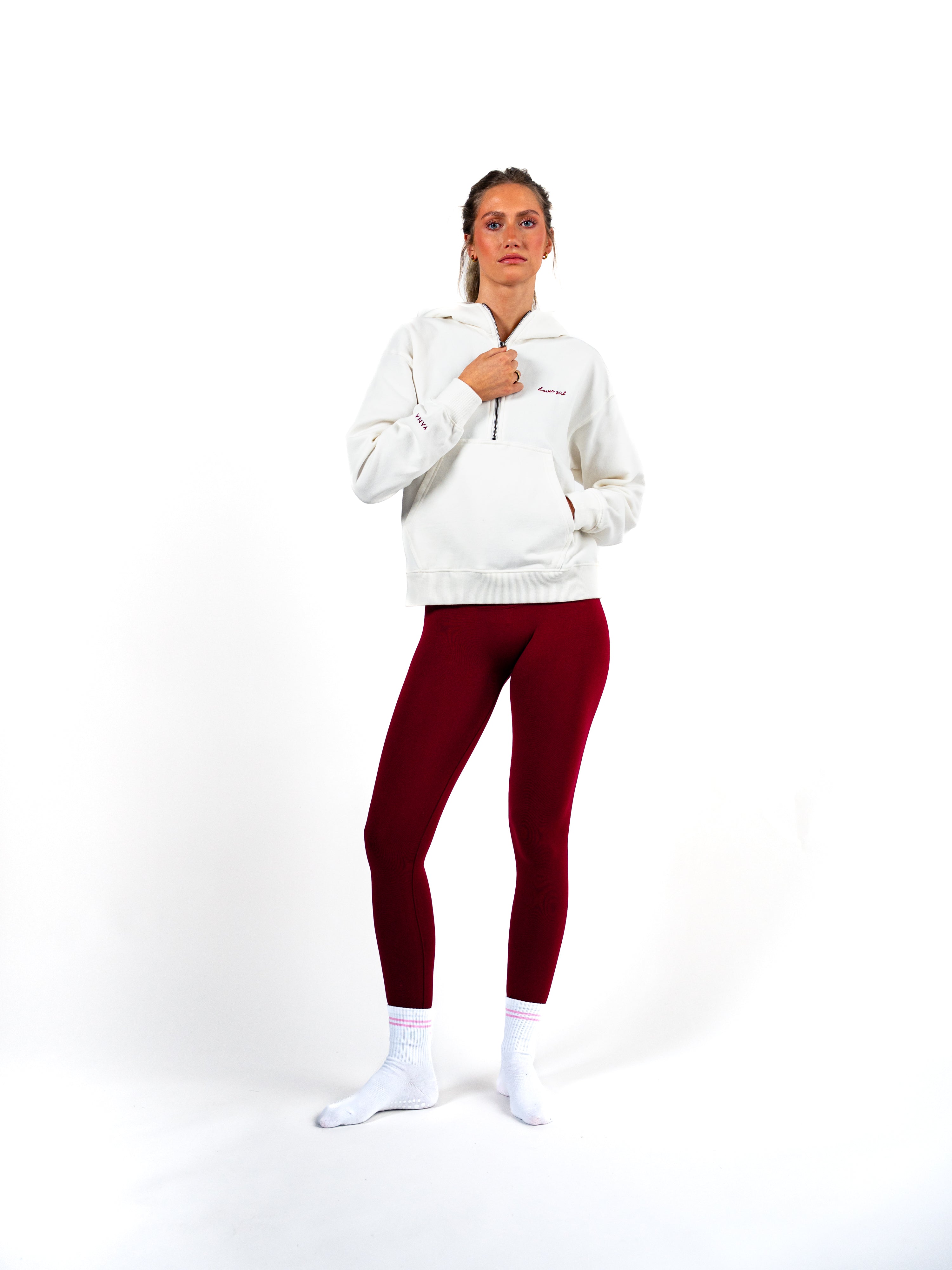 Cream 1/4 Zip Hoodie