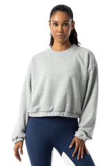 CROPPED SWEATSHIRT - FEATHER GREY