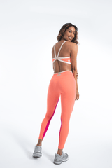 CORSAGE LEGGINGS - PEACH