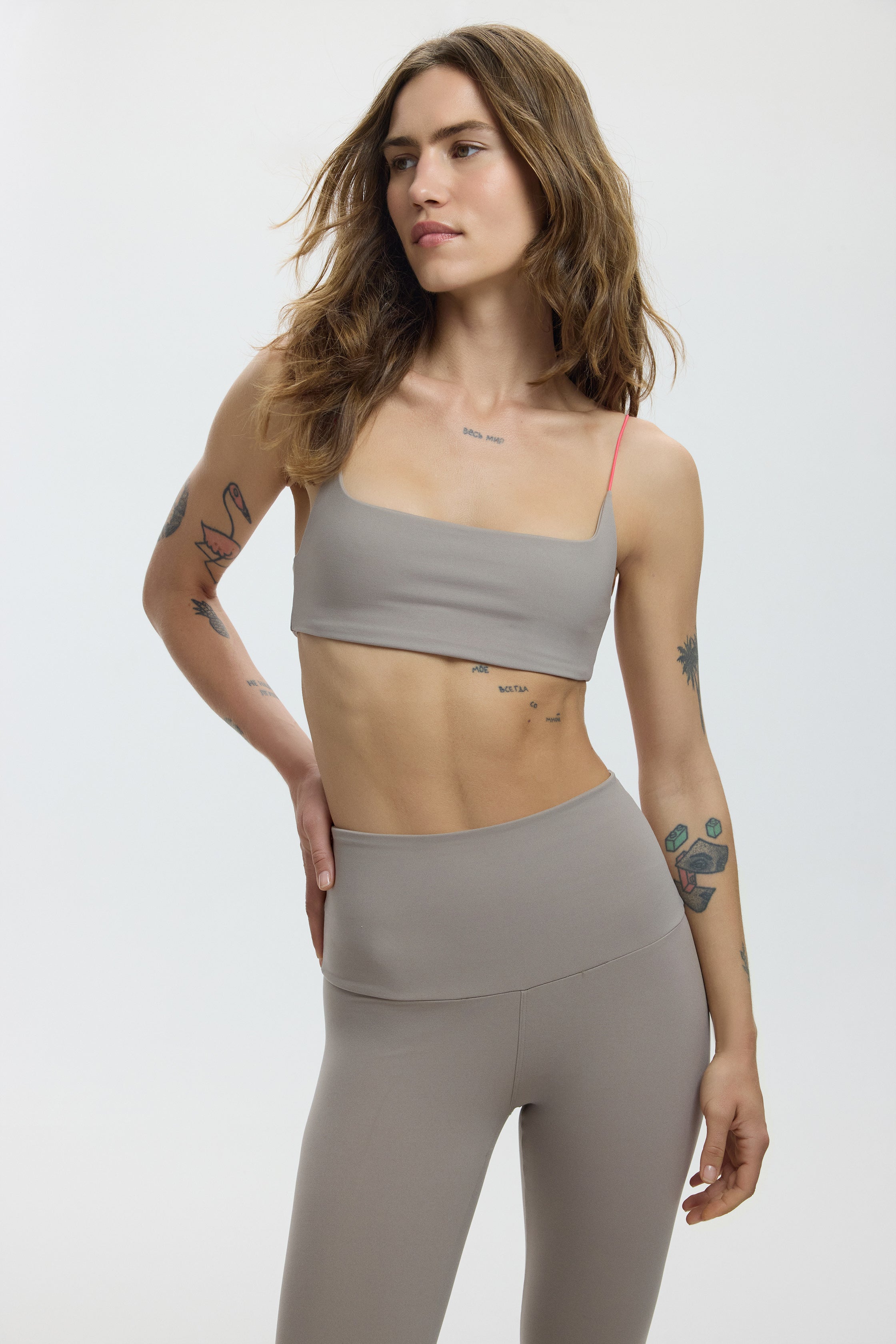 SKINNY BRA - PEBBLE