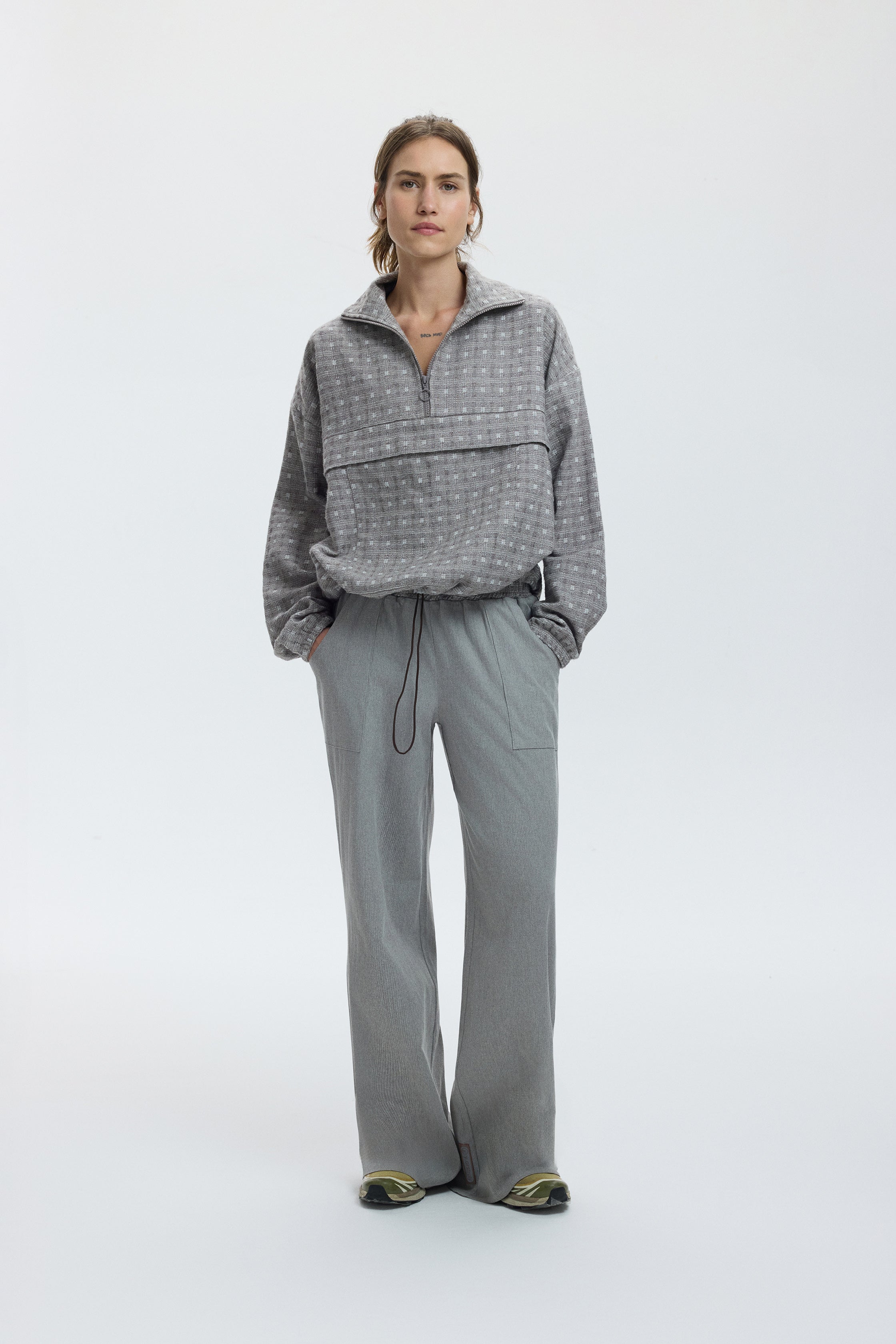 CORA SWEATSHIRT - ASH GRID