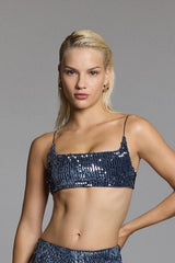 SKINNY BRA - MIDNIGHT SEQUINNED
