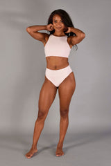 Torrey Recycled Rib Sports Top in Sugar Pink