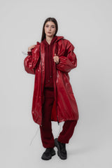Ara Parachute Red Rain Coat