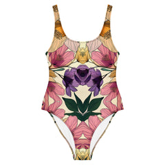 Retro Floral Swimsuit Mirror Blossom - One Piece