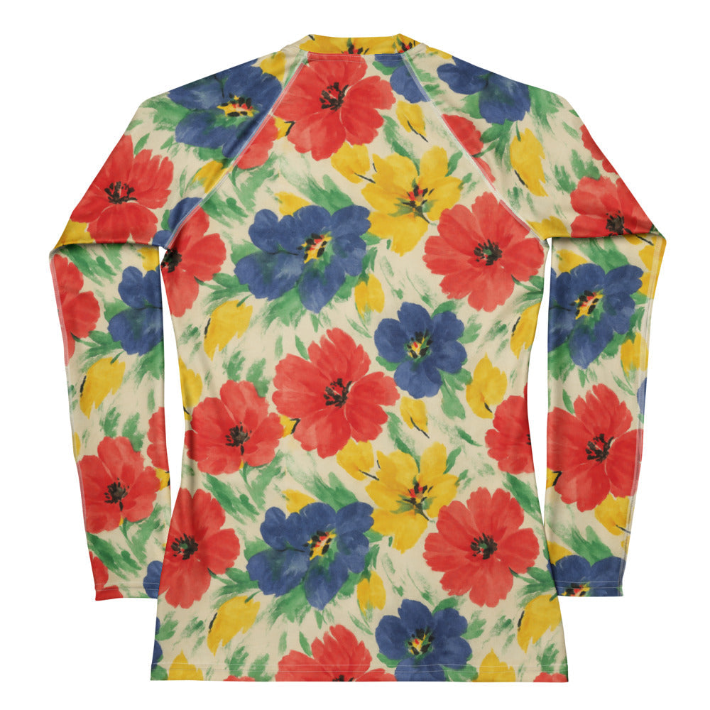 80's Bloom - Women's Long Sleeve Rash Guard