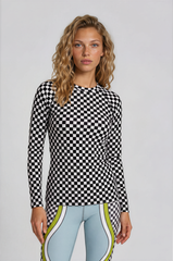 Extravaganza Checkered - Women's Long Sleeve Rash Guard