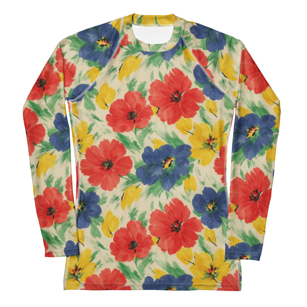 80's Bloom - Women's Long Sleeve Rash Guard
