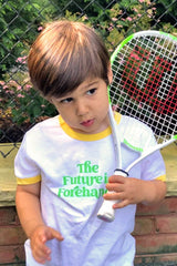 The Future Is Forehands Kids Ringer Tee