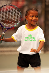 The Future Is Forehands Kids Ringer Tee