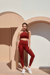 AirRise Mesh Convertible Neck Sports Bra - Wine Red