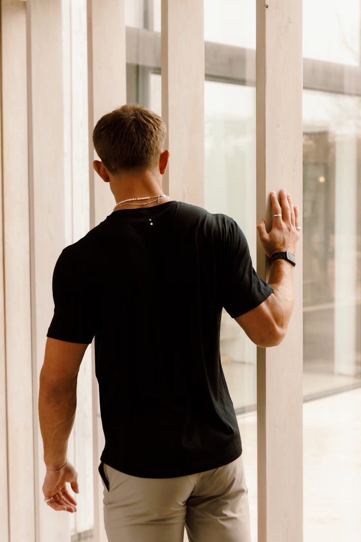 Men's Merino T-Shirt, Black on Black