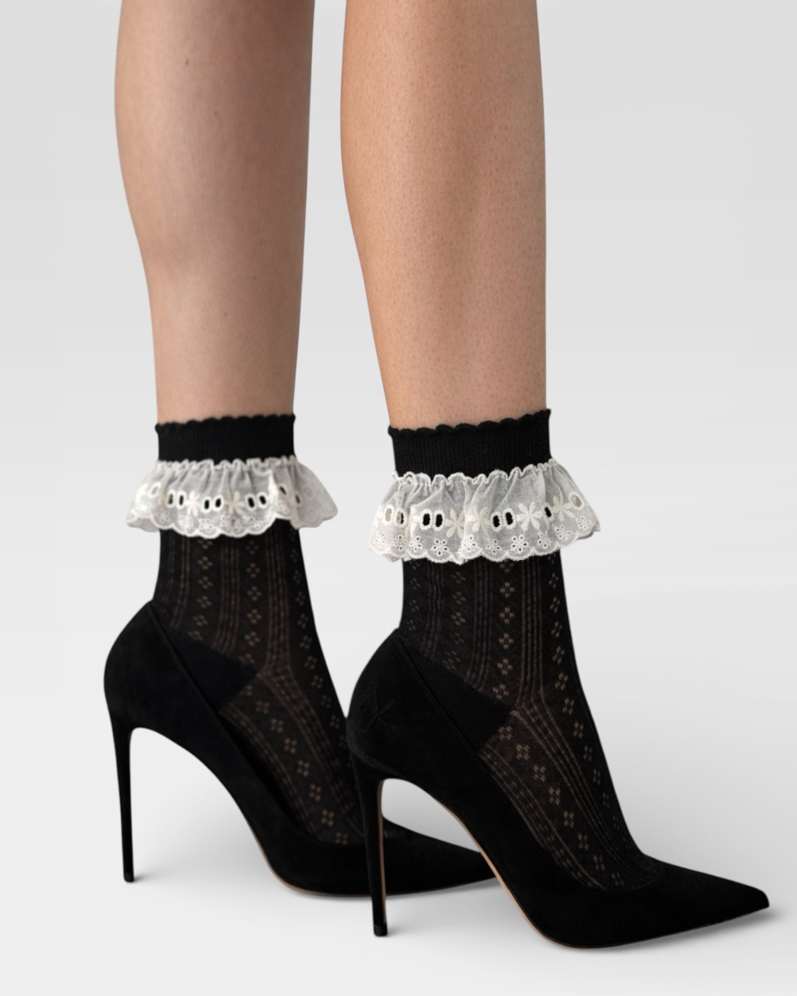Bobby Lace Frill Trim Cotton Bobby Socks