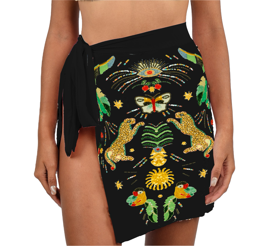 Aurelia Embroidered Luxury Black Mini Skirt