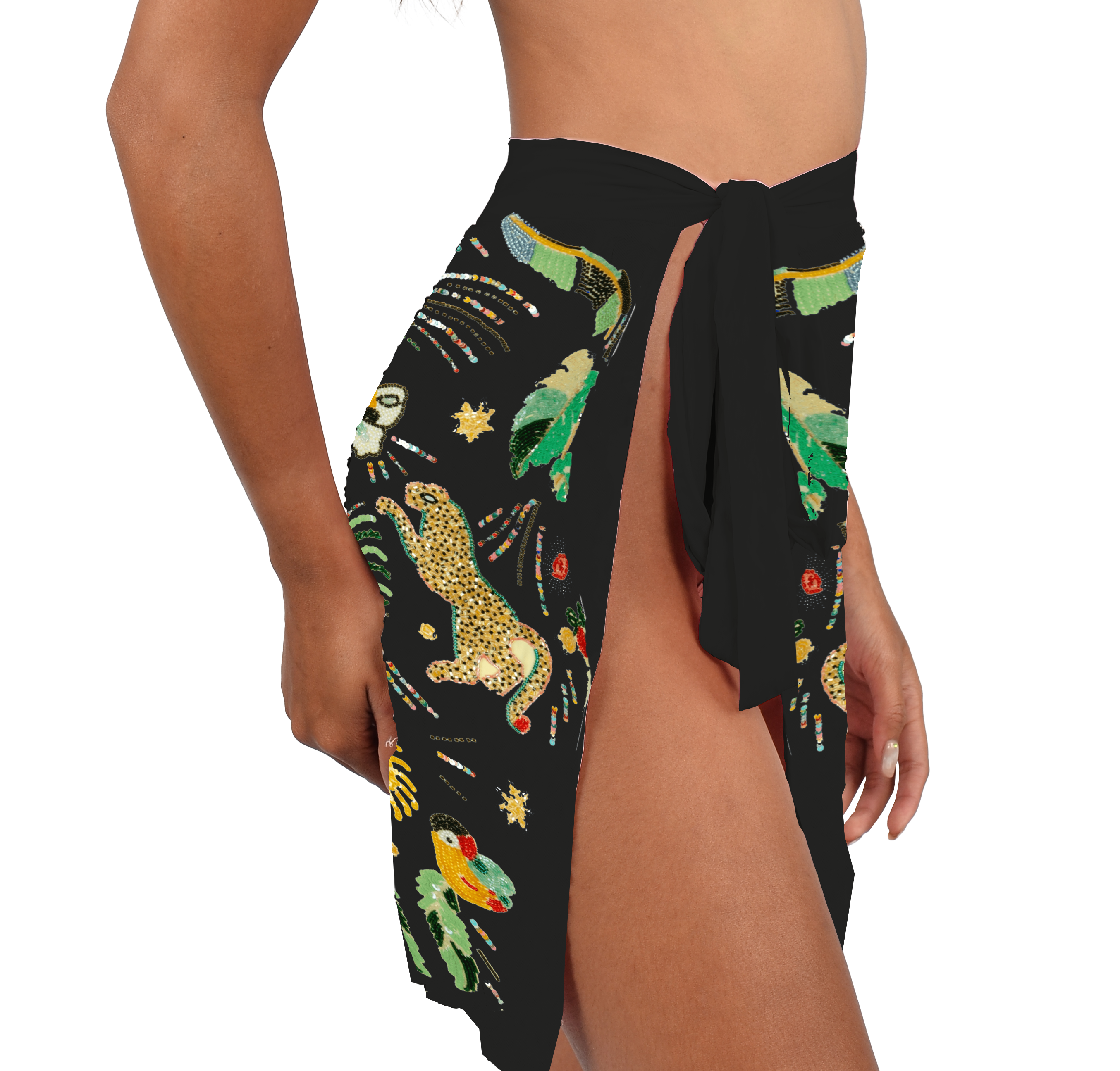 Aurelia Embroidered Luxury Black Mini Skirt