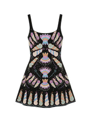 Oceanus X Zandra Rhodes Dreamy Dress Black