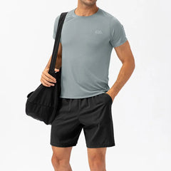 White Light Material Short Sleeve T-Shirts for Men