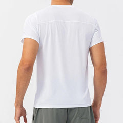 White Light Material Short Sleeve T-Shirts for Men