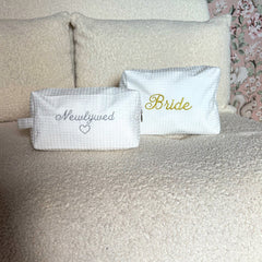 Bride White Waffle Make Up Bag