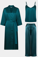 Silk Loungewear Teal Eclipse Bundle