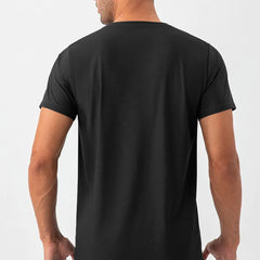 Black Quick Dry Material Short Sleeve T-Shirts for Men
