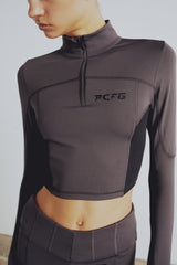 YOUR *ITCH HIGH NECK ACTIVE TOP - ASPHALT