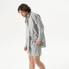 Silk Cotton Shorts Quiet Gray