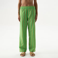 Strapped Cotton Pants Retro Green
