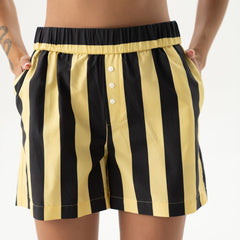 Strapped Cotton Shorts Panna Cotta