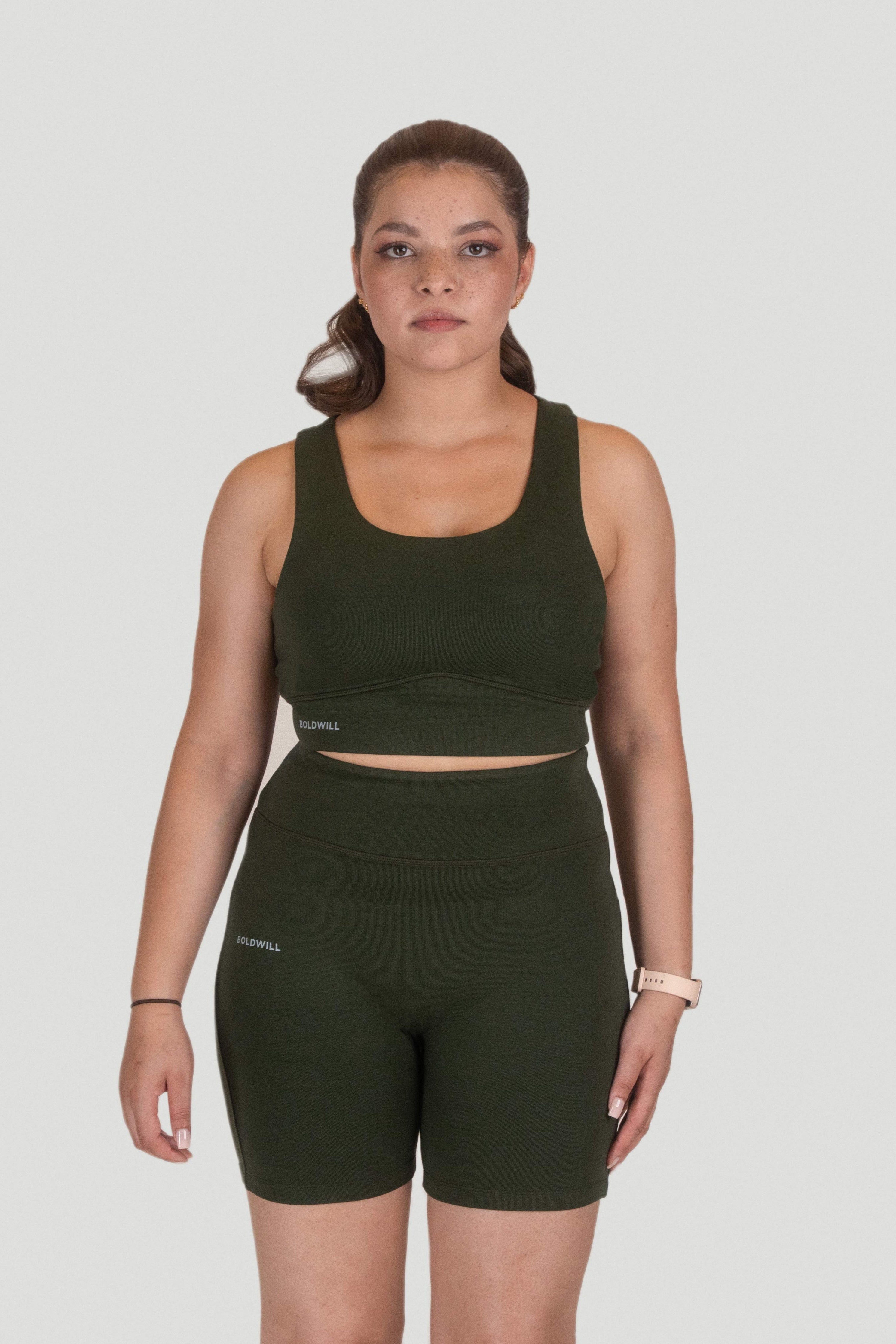 [PF96.Wood] Sports Bra - Pine Green