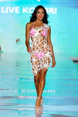 String Bikini Set With Metal Detail | Pink & Orange