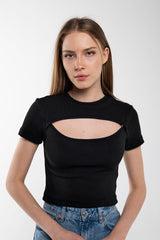 Cut-Out Knit Tee